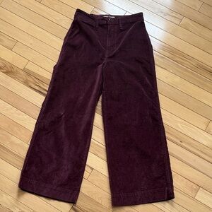 Madewell Size 26 Jeans Wide Leg Cropped Brushed Cotton Velvet Feel